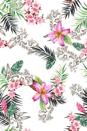 棕榈树印花华亿平台图片