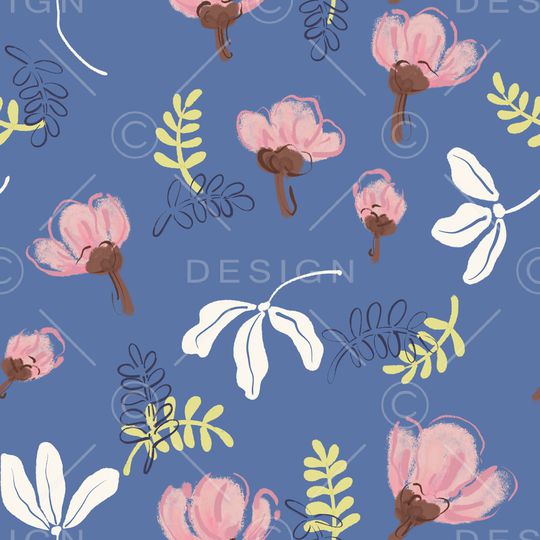 水彩花卉印花华亿平台图片