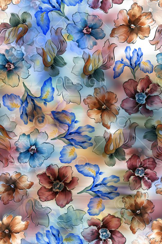 花卉印花华亿平台图片