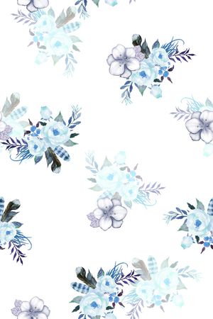 水彩花卉印花华亿平台图片