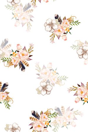 水彩花卉印花华亿平台图片