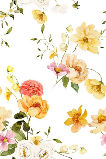 清爽底花卉印花华亿平台图片