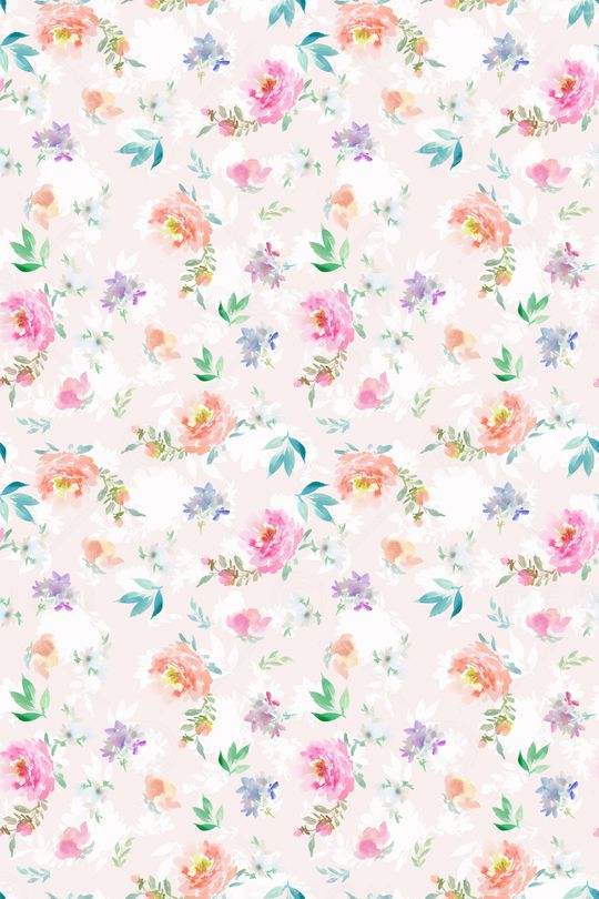 水彩花卉印花华亿平台图片