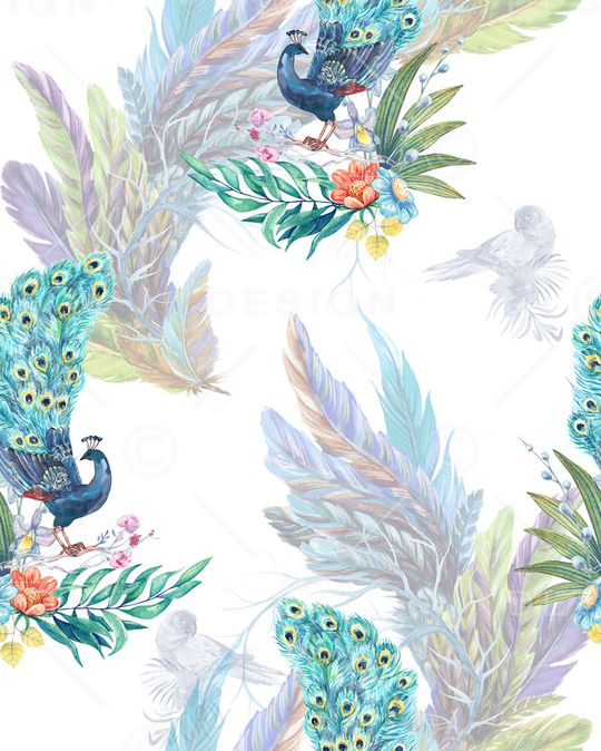 孔雀印花华亿平台图片