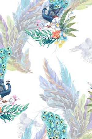 孔雀印花华亿平台图片