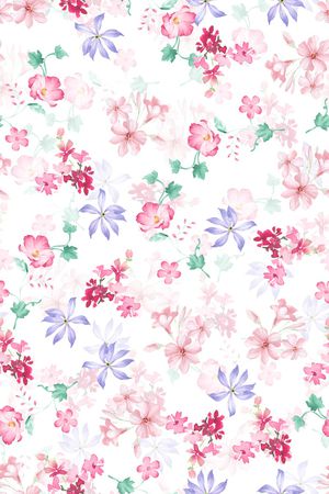 水彩花卉印花华亿平台图片