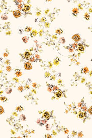 清爽底花卉印花华亿平台图片