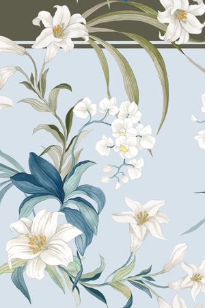 清爽底花卉印花华亿平台图片