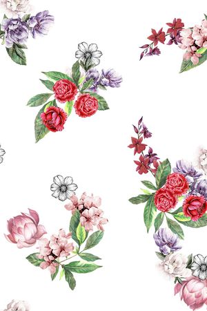 清爽底花卉印花华亿平台图片