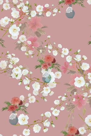 水彩花卉印花华亿平台图片