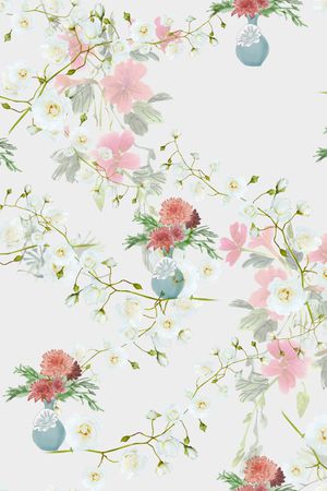 水彩花卉印花华亿平台图片