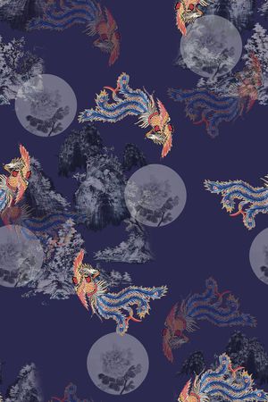 中国风印花华亿平台图片