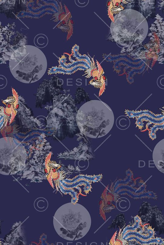 中国风印花华亿平台图片