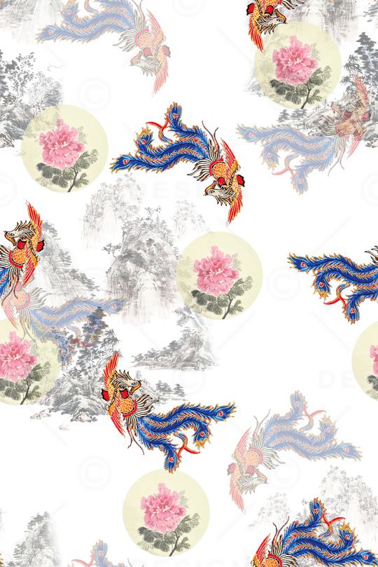 古典花纹印花华亿平台图片