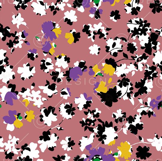 清爽底花卉印花华亿平台图片