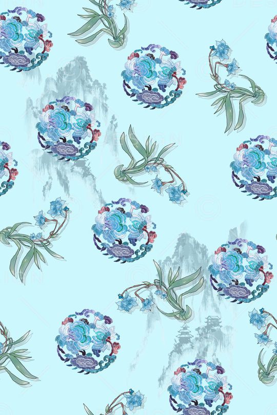 晕染肌理印花华亿平台图片