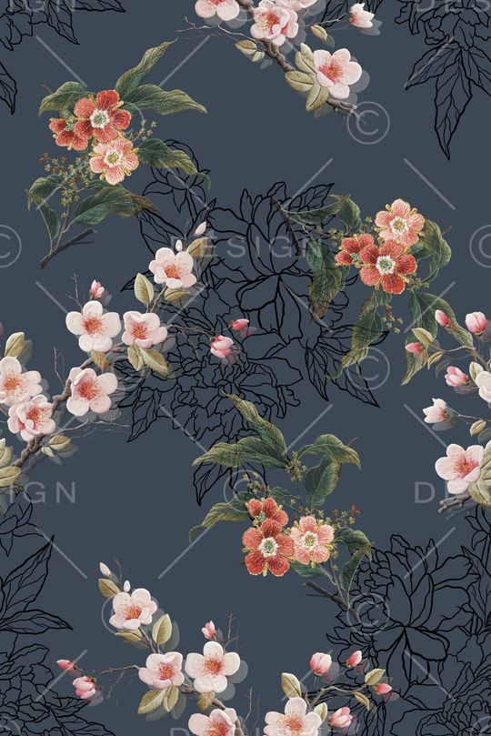 花卉印花华亿平台图片