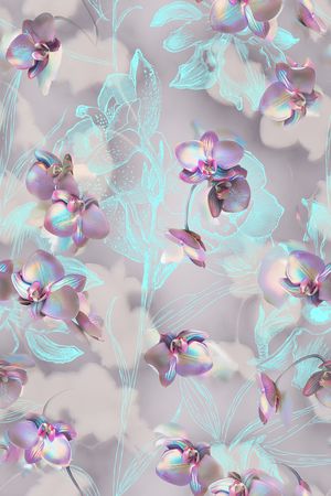 风格化花卉印花华亿平台图片