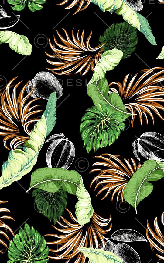 棕榈树印花华亿平台图片