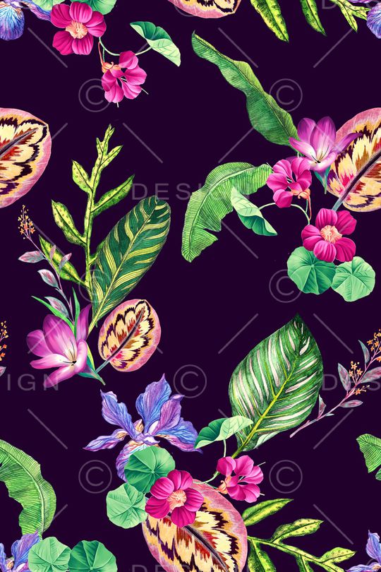 花卉印花华亿平台图片