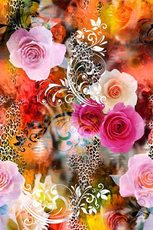 花卉印花华亿平台图片