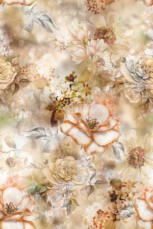 手绘花卉印花华亿平台图片