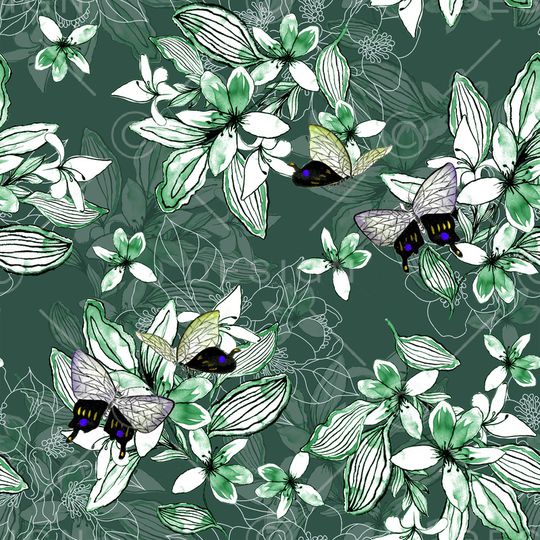 蝴蝶印花华亿平台图片