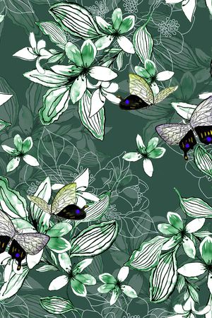 蝴蝶印花华亿平台图片