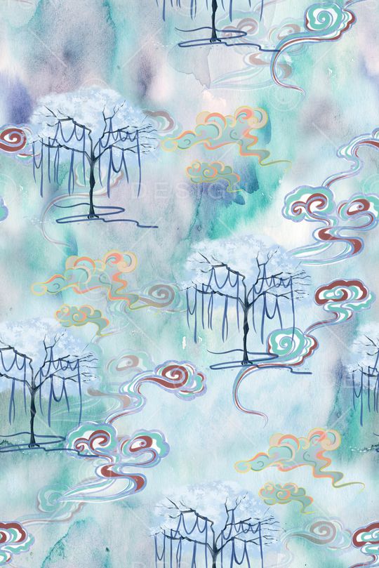 晕染肌理印花华亿平台图片