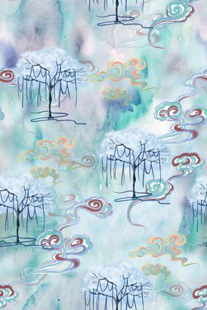 晕染肌理印花华亿平台图片