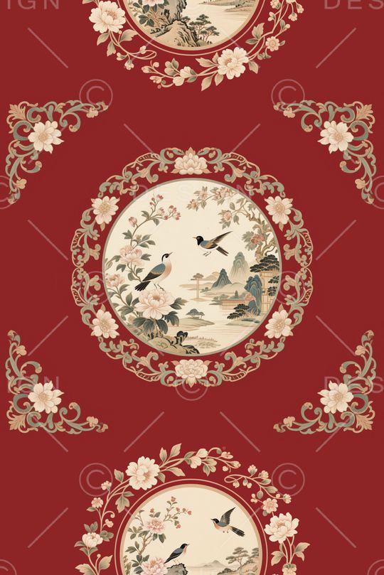 中国风印花华亿平台图片