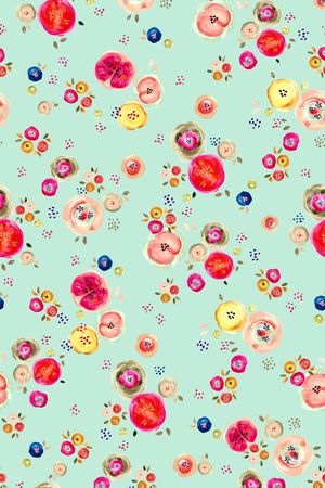 清爽底花卉印花华亿平台图片