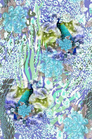 孔雀印花华亿平台图片