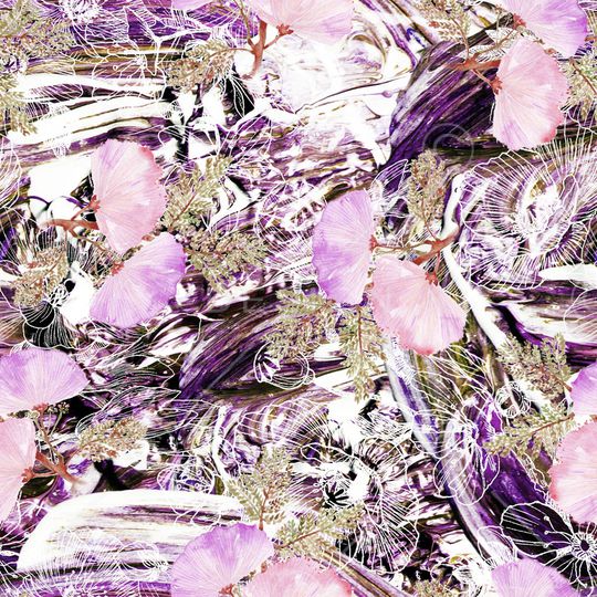 线条花卉印花华亿平台图片