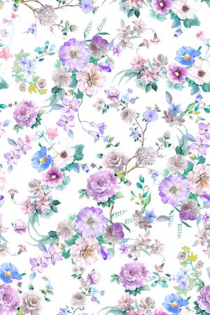 清爽底花卉印花华亿平台图片