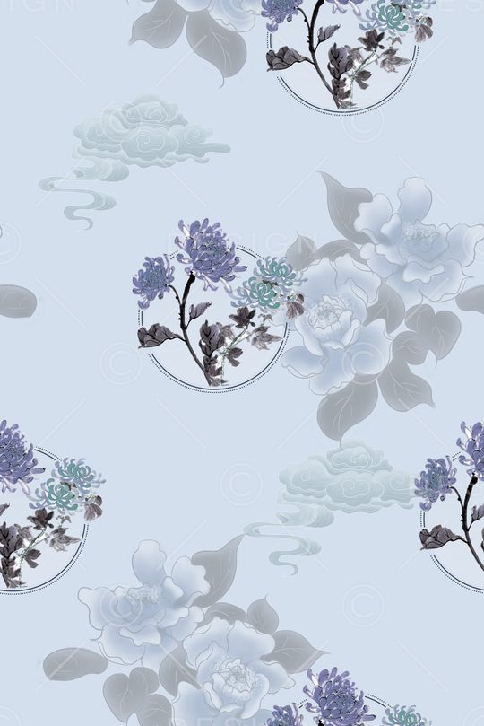 菊花印花华亿平台图片