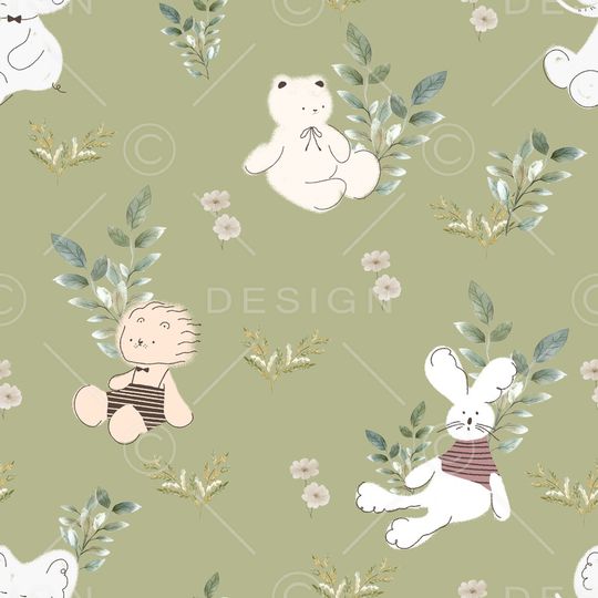 卡通动物印花华亿平台图片