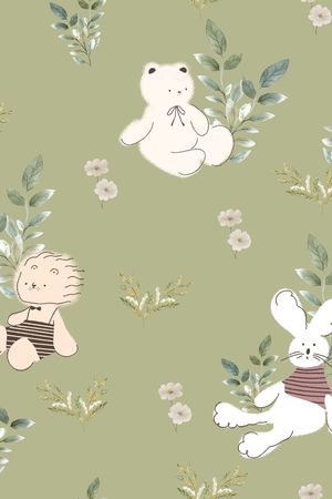 卡通动物印花华亿平台图片