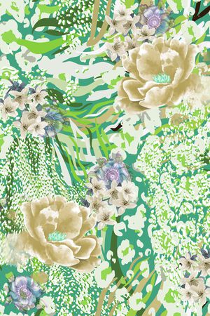 花卉印花华亿平台图片