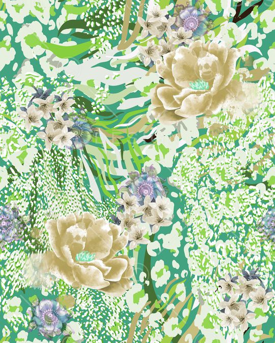 花卉印花华亿平台图片