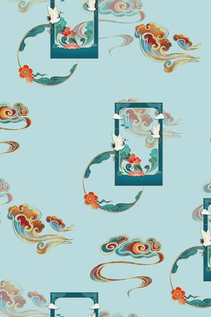 中国风印花华亿平台图片