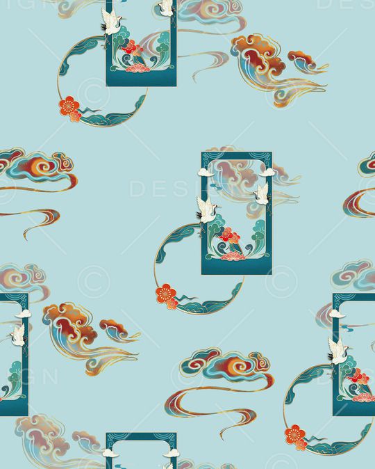 中国风印花华亿平台图片