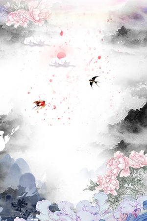 水墨风印花华亿平台图片