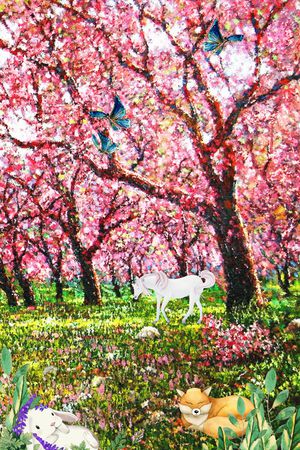 卡通动物印花华亿平台图片