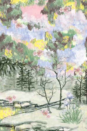 晕染肌理印花华亿平台图片