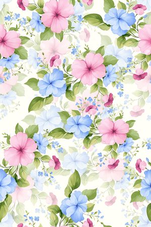 水彩花卉印花华亿平台图片