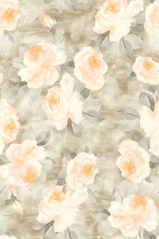 水彩花卉印花华亿平台图片