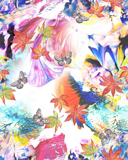 蝴蝶印花华亿平台图片