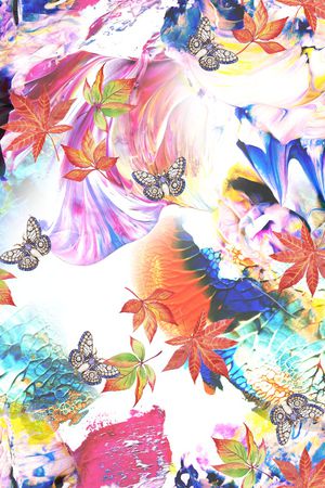 蝴蝶印花华亿平台图片