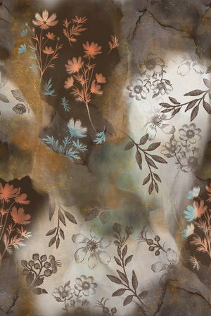 简影植物印花华亿平台图片